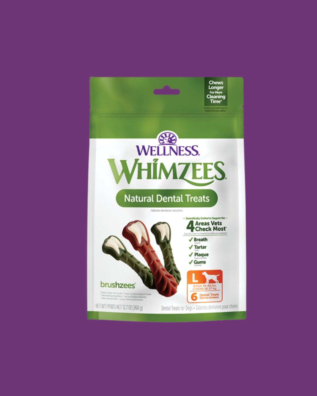 WHIMZEES- DOG BRUSHZEES LARGE 6 COUNT