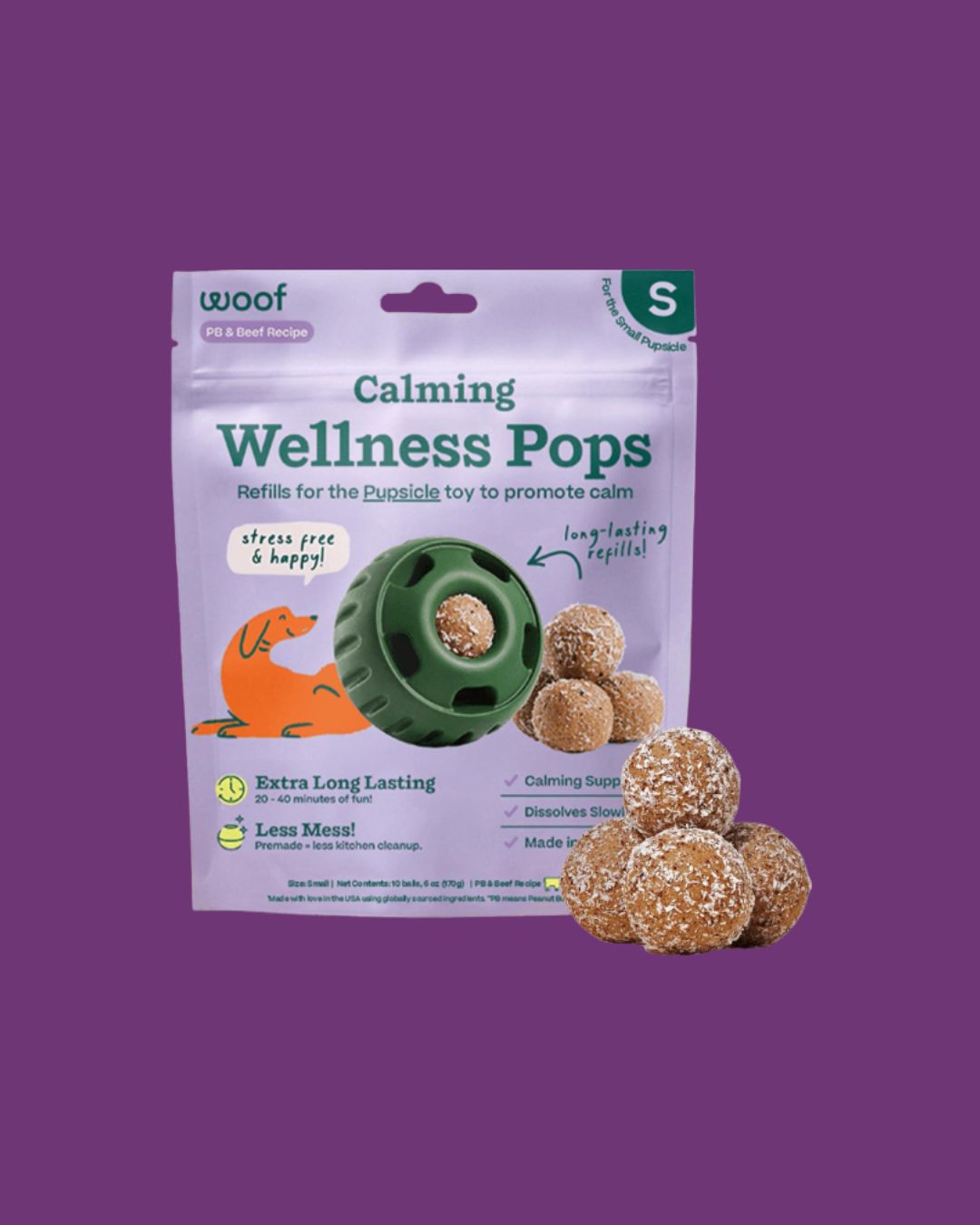 Woof Pupsicle Calming Wellness Pops Refills, Sizes: S