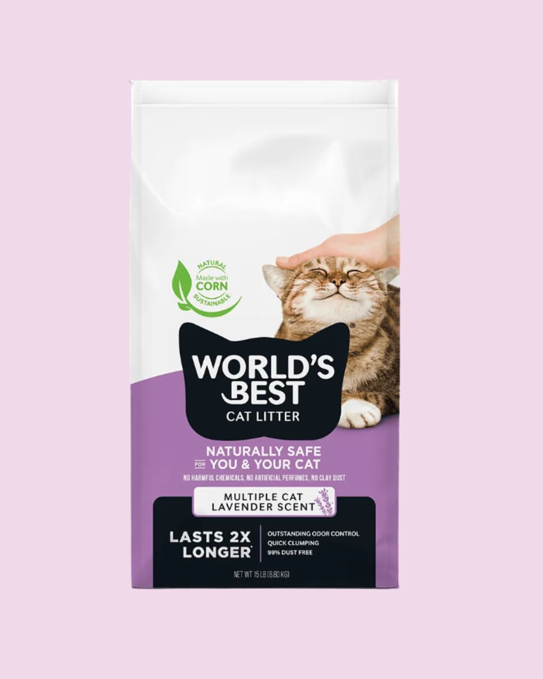 World's Best Cat Litter- 15lb Lavendar Scent Multicat Litter
