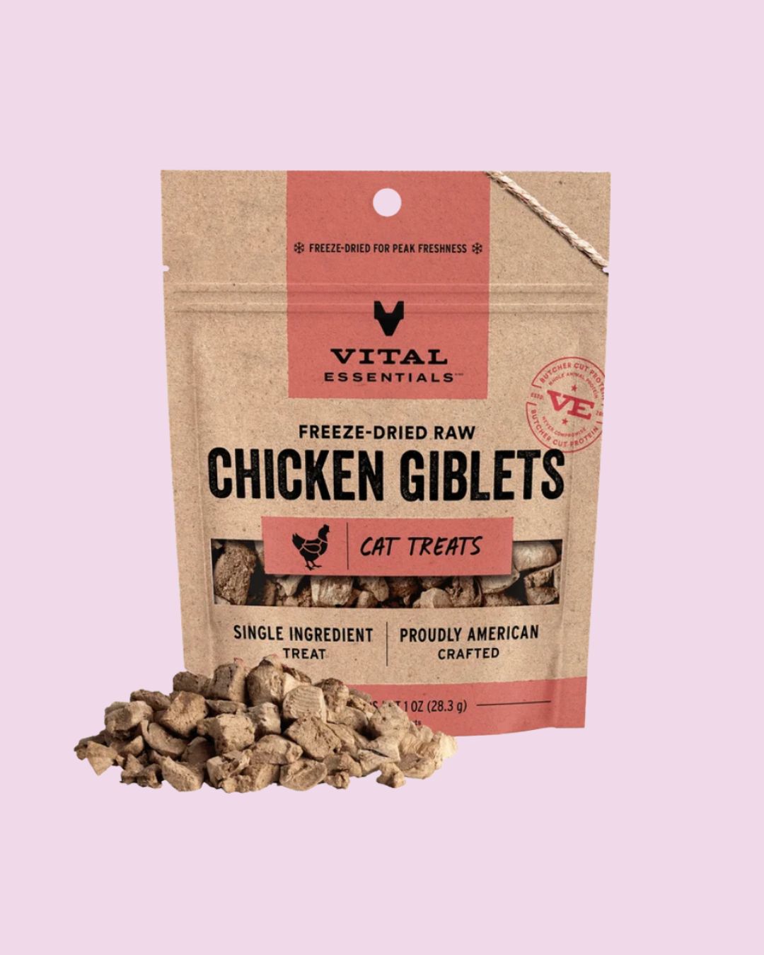 Vital Essentials- Chicken Giblets Cat Treats 1oz