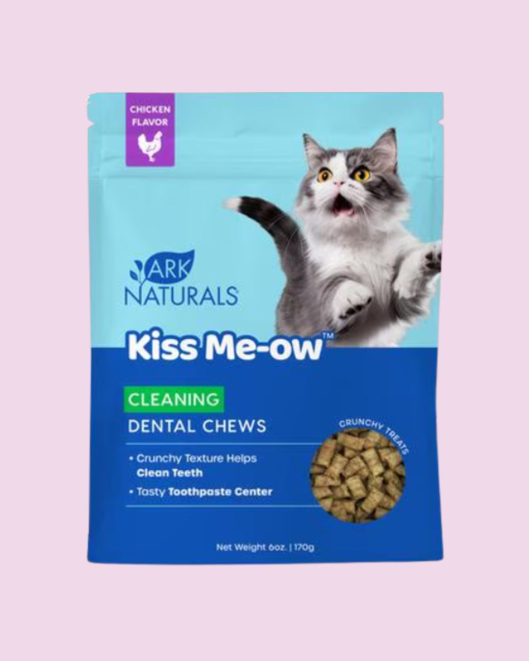 Kiss-Meow Dental Chews for Cats Chicken Flavor 6oz