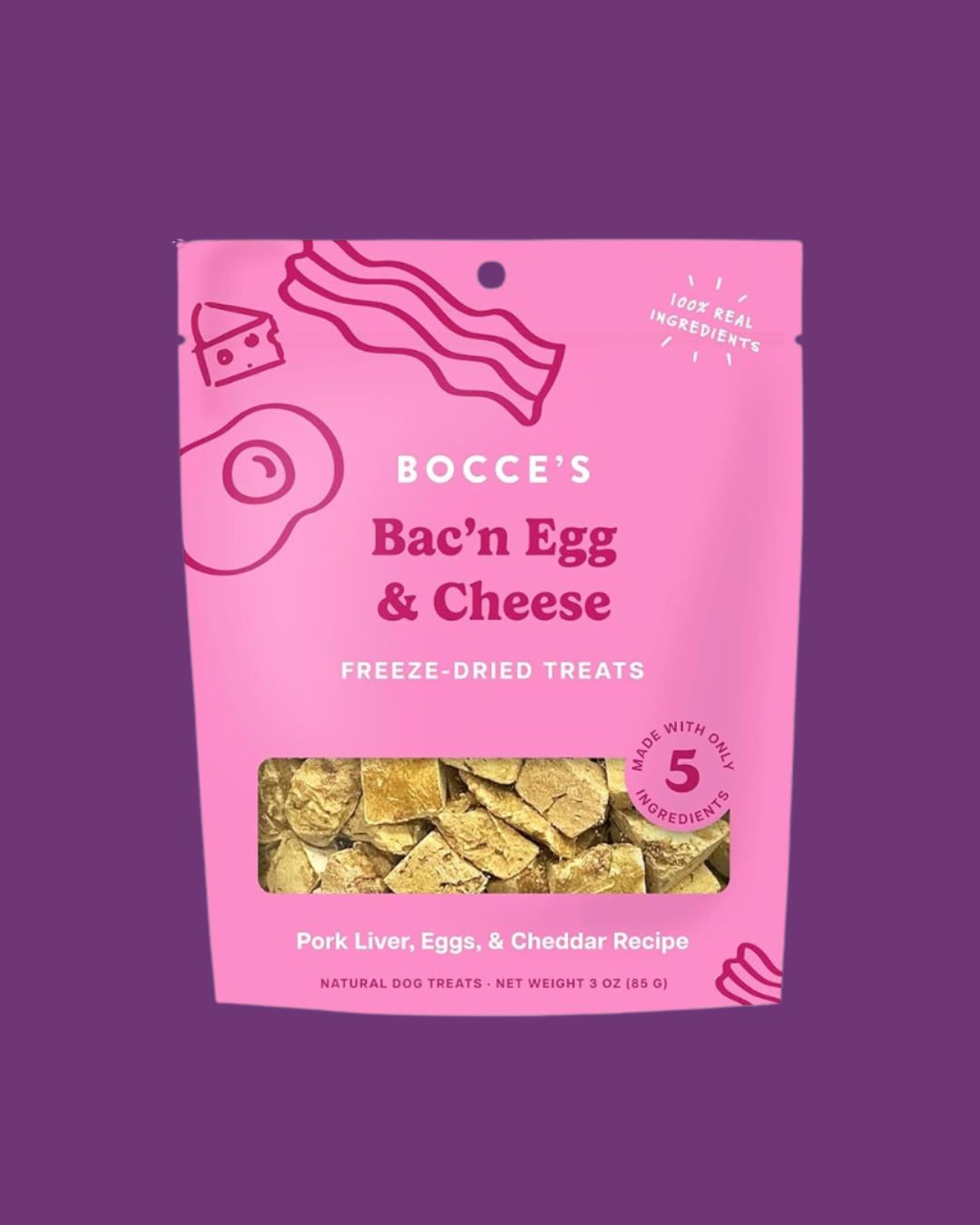 Bocce's- Freeze Dried Bac'n Egg &amp; Cheese Treat 3oz
