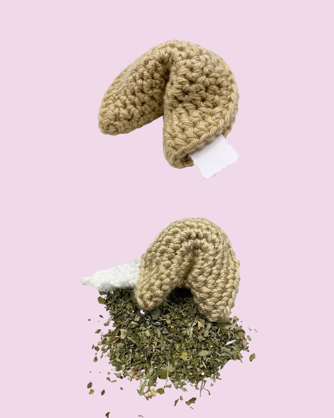 Fortune cookie Organic catnip handcrafted crochet cat toy