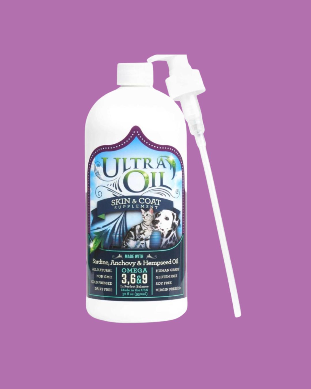 Ultra Oil- Skin and Coat Supplement Bottle with Pump 16floz