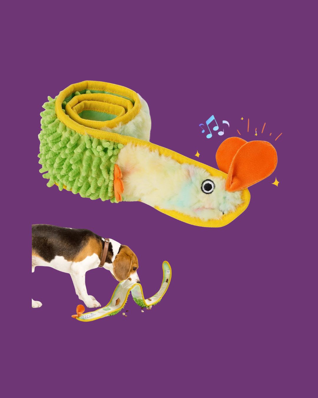 Nocciola No Stuffing EEL Crinkle Dog Squeaky Toys