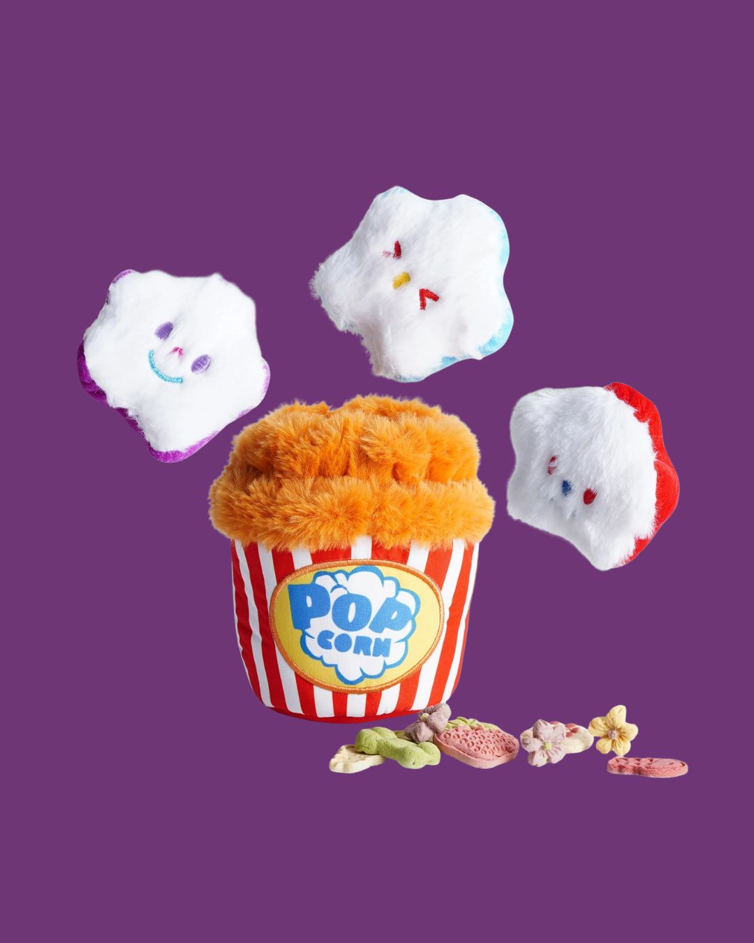Nocciola Popcorn Squeaky Hide and Seek Dog Toys