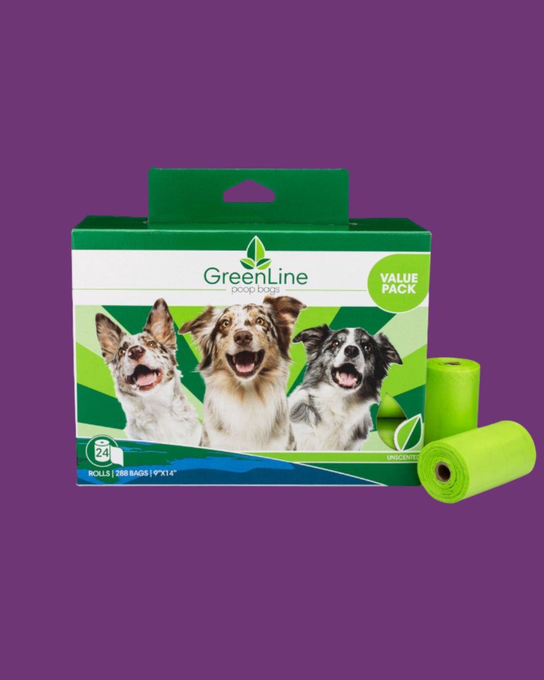 GreenLine Biodegradable Poop Bags - 24 Roll Pack