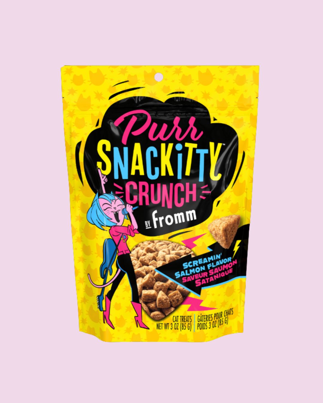 Purr Snackitty- Crunchy Cat Treats 3oz, Flavors: Screamin' Salmon