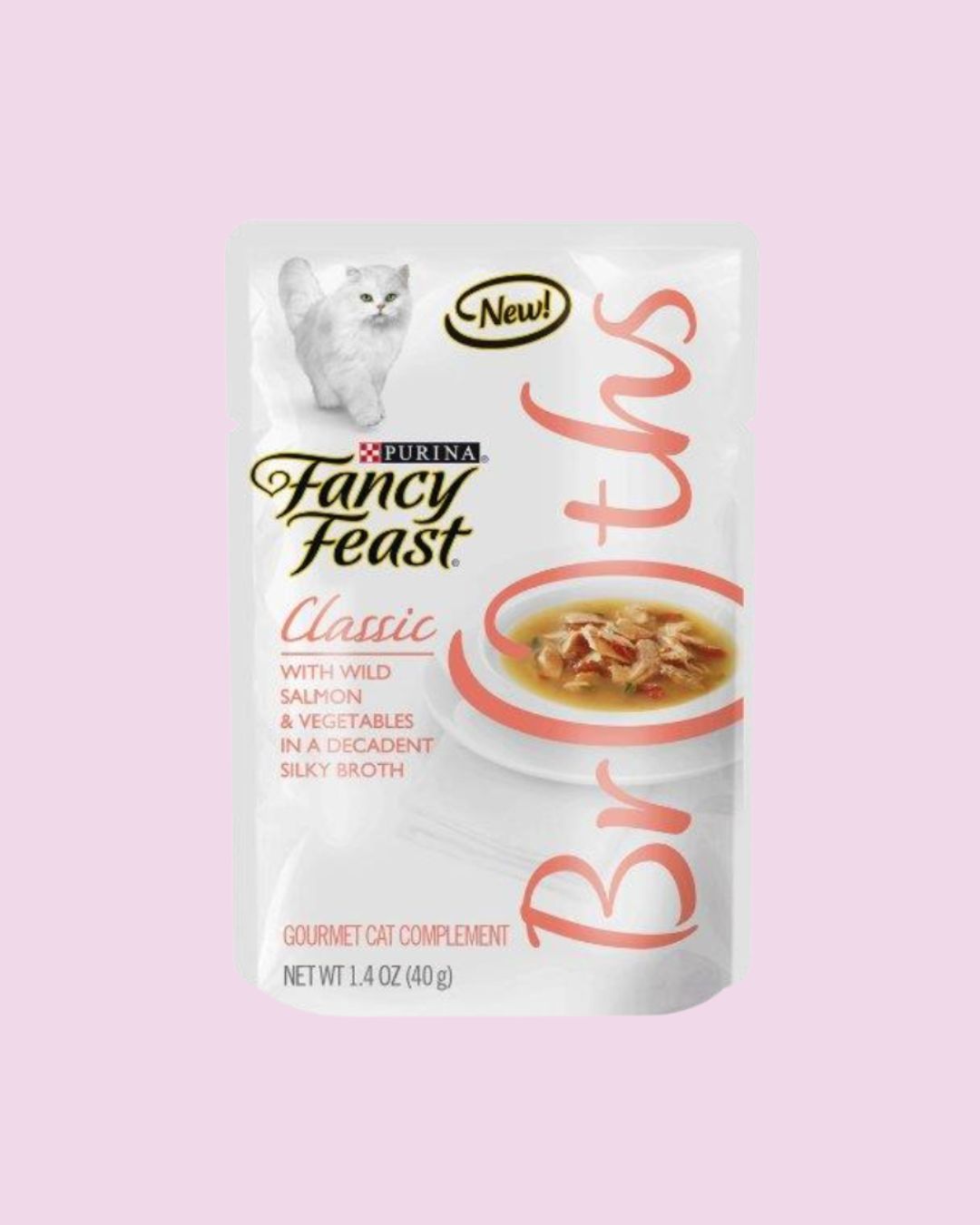 Fancy Feast Broths- Classic Salmon &amp; Vegetables 1.4oz