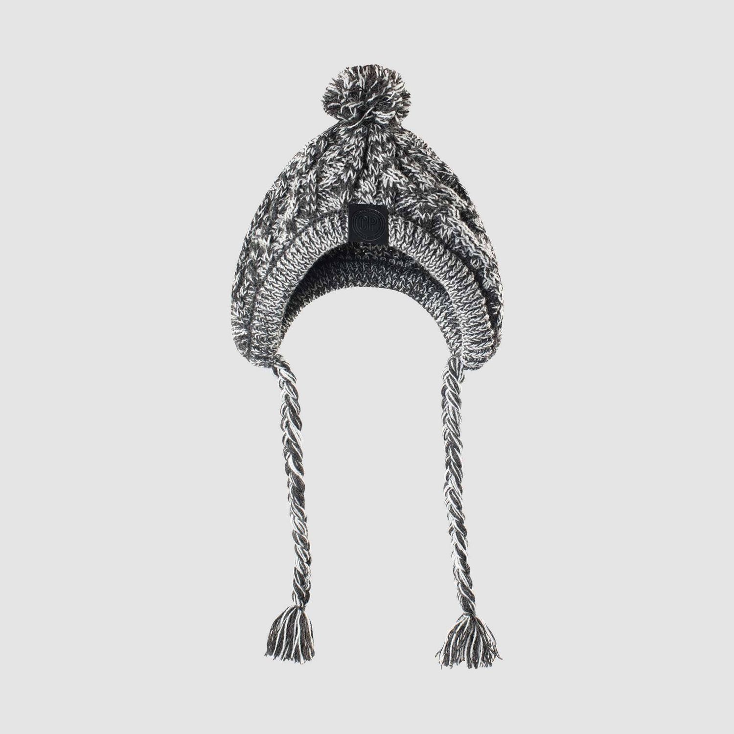Polar Pom Pom Dog Hat for Cold Weather, Color: Charcoal, Size: M