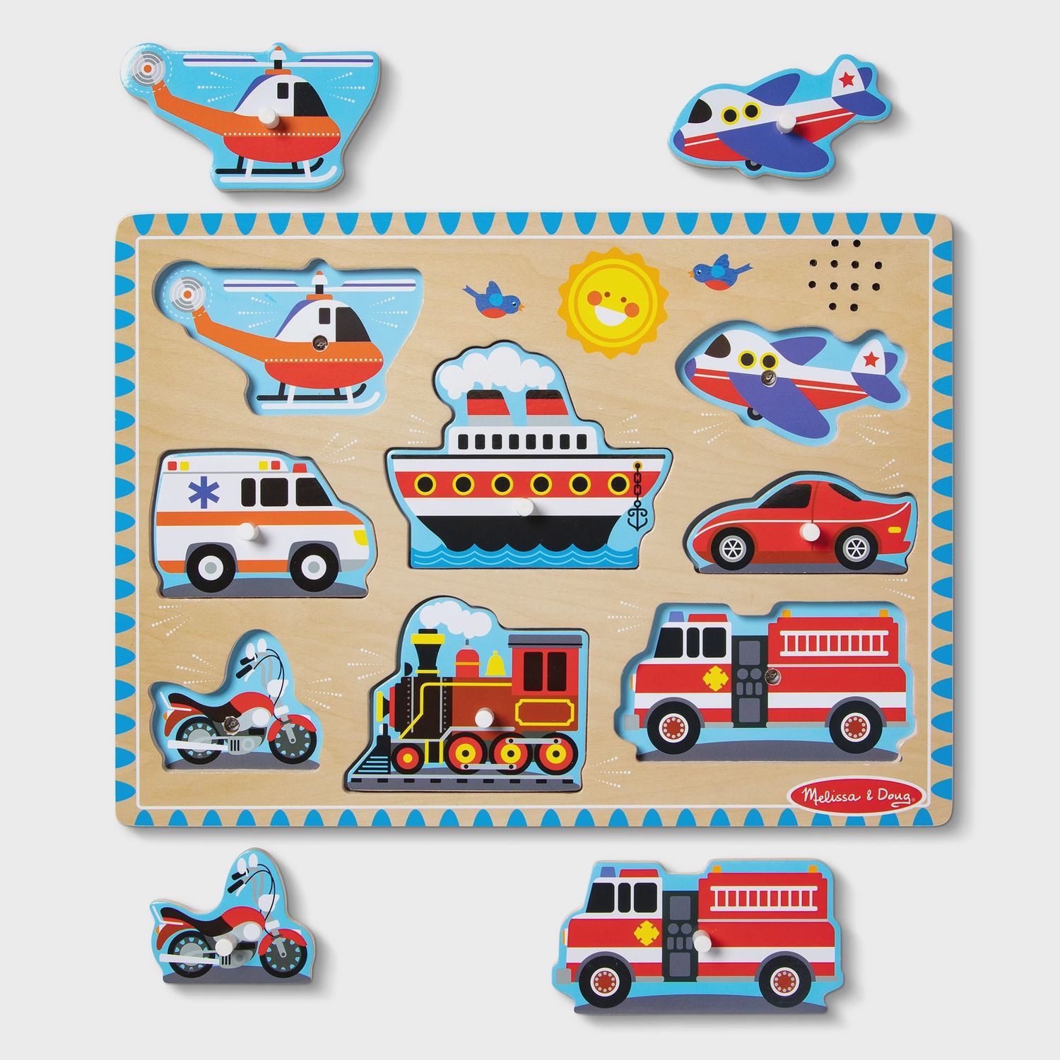Melissa &amp; Doug Vehicle Sound Puzzle 8 Piece