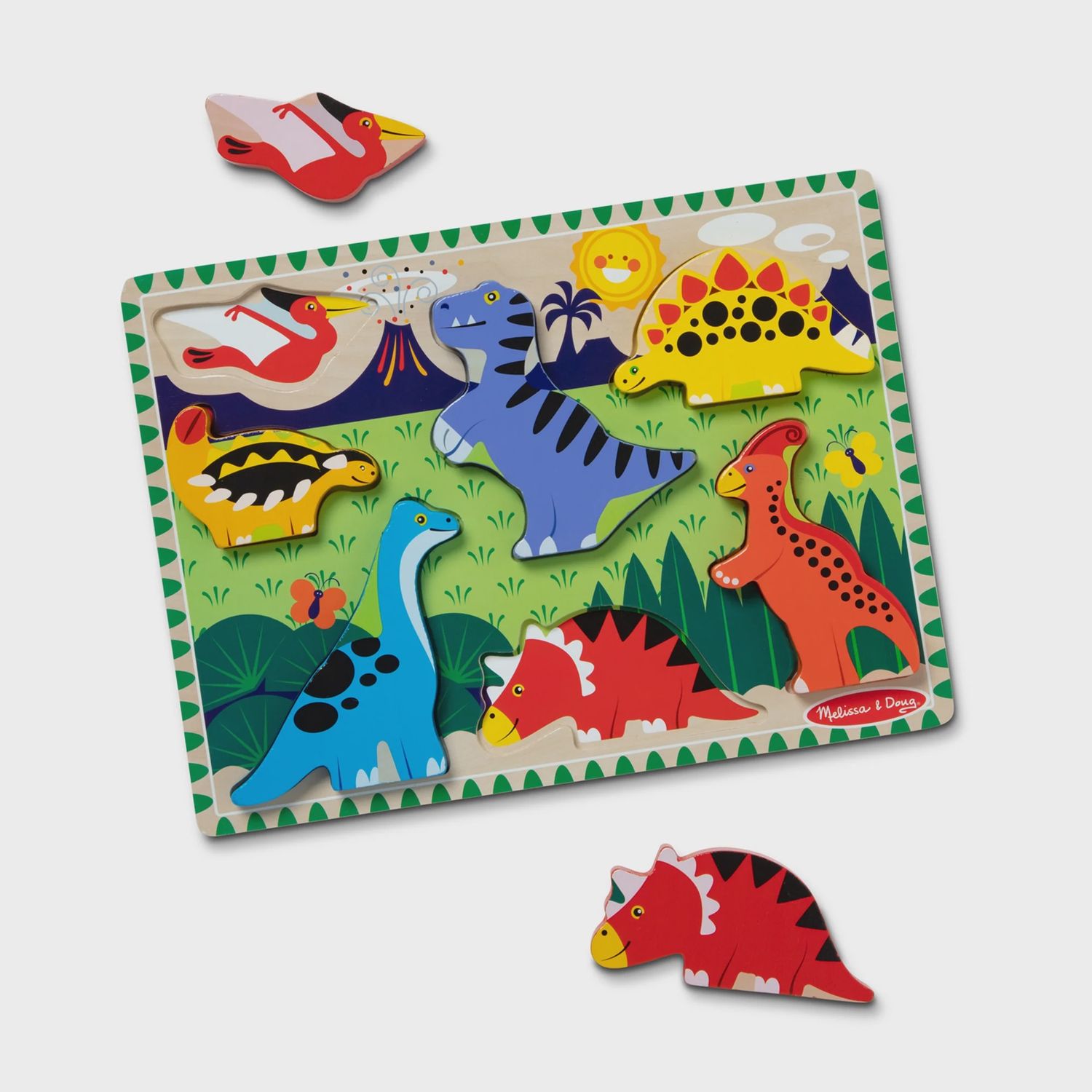 Melissa &amp; Doug Dinosaur Chunky Puzzle 7 piece
