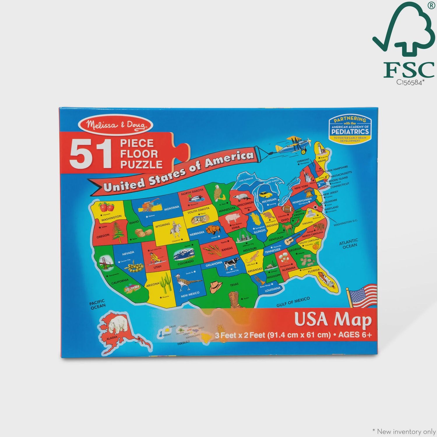 Melissa &amp; Doug USA Map Floor Puzzle