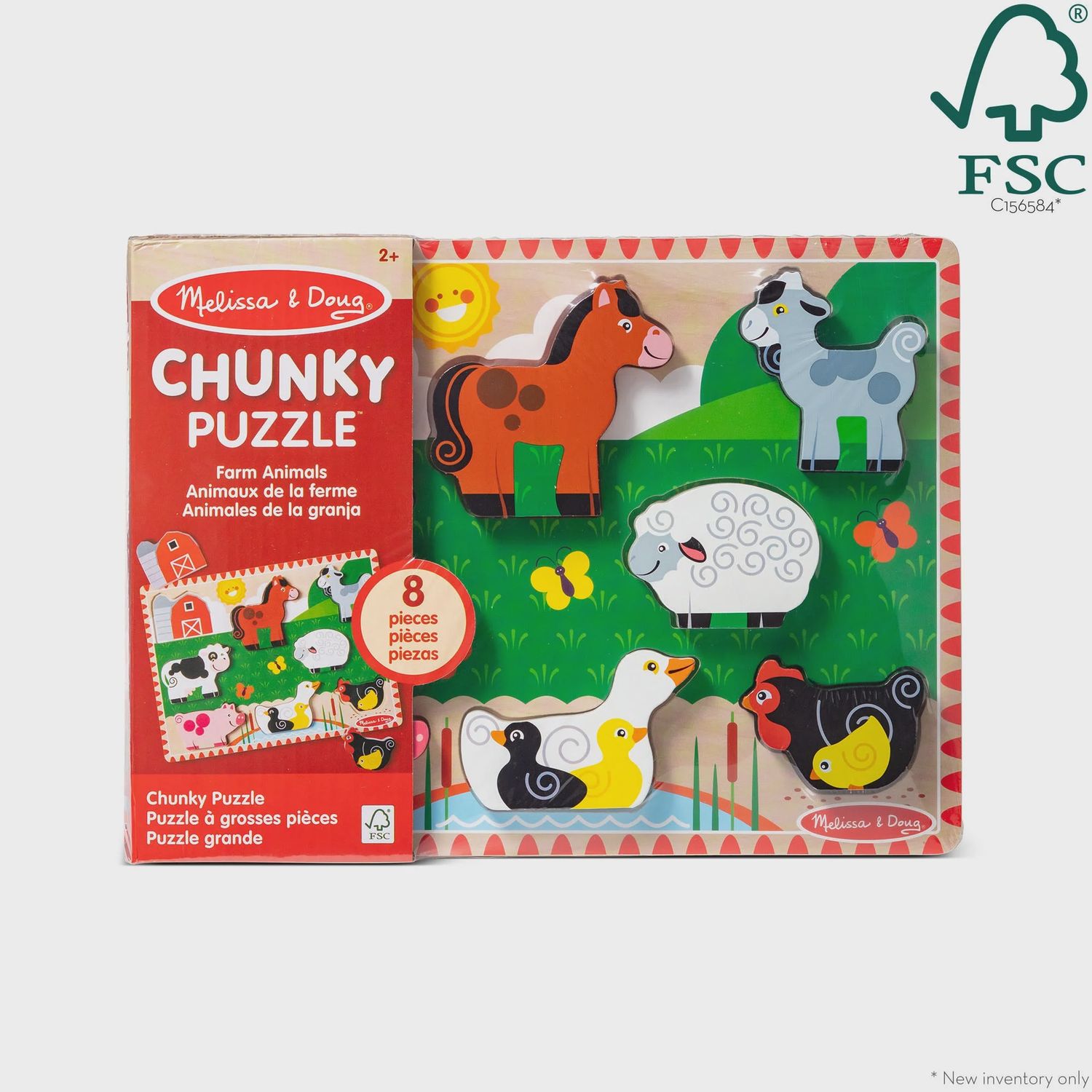 Melissa &amp; Doug Farm Chunky Puzzle 8 pieces