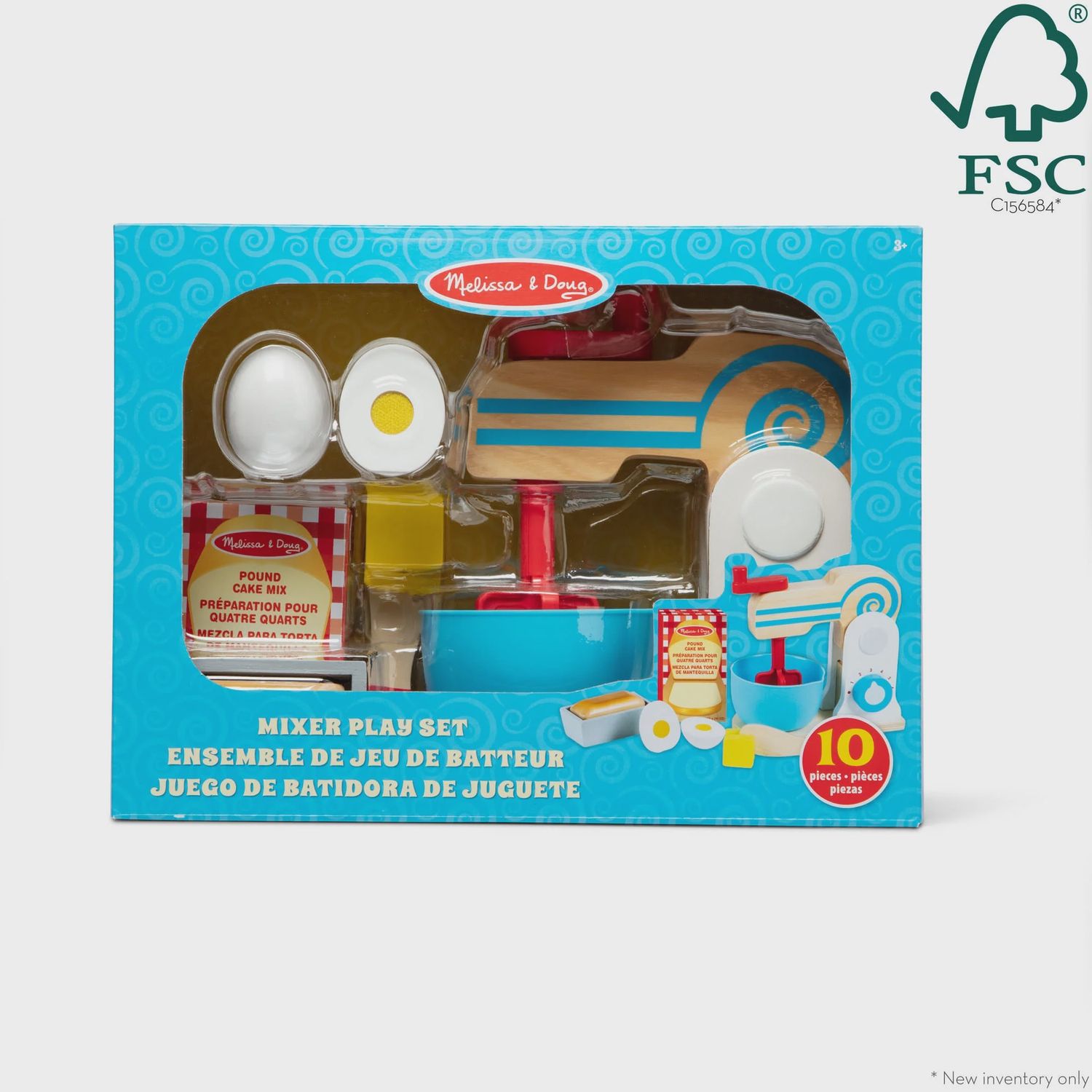 Melissa &amp; Doug Wooden Make a Cake Mixer Set