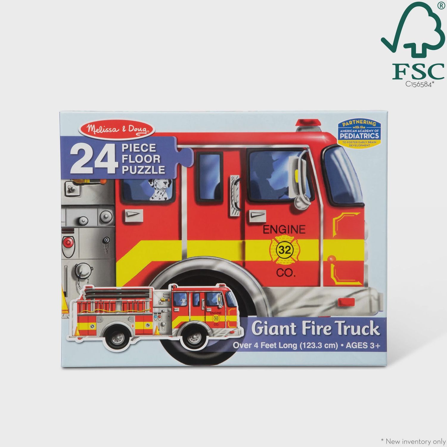 Melissa &amp; Doug Giant Fire Truck Floor Puzzle 24 pieces