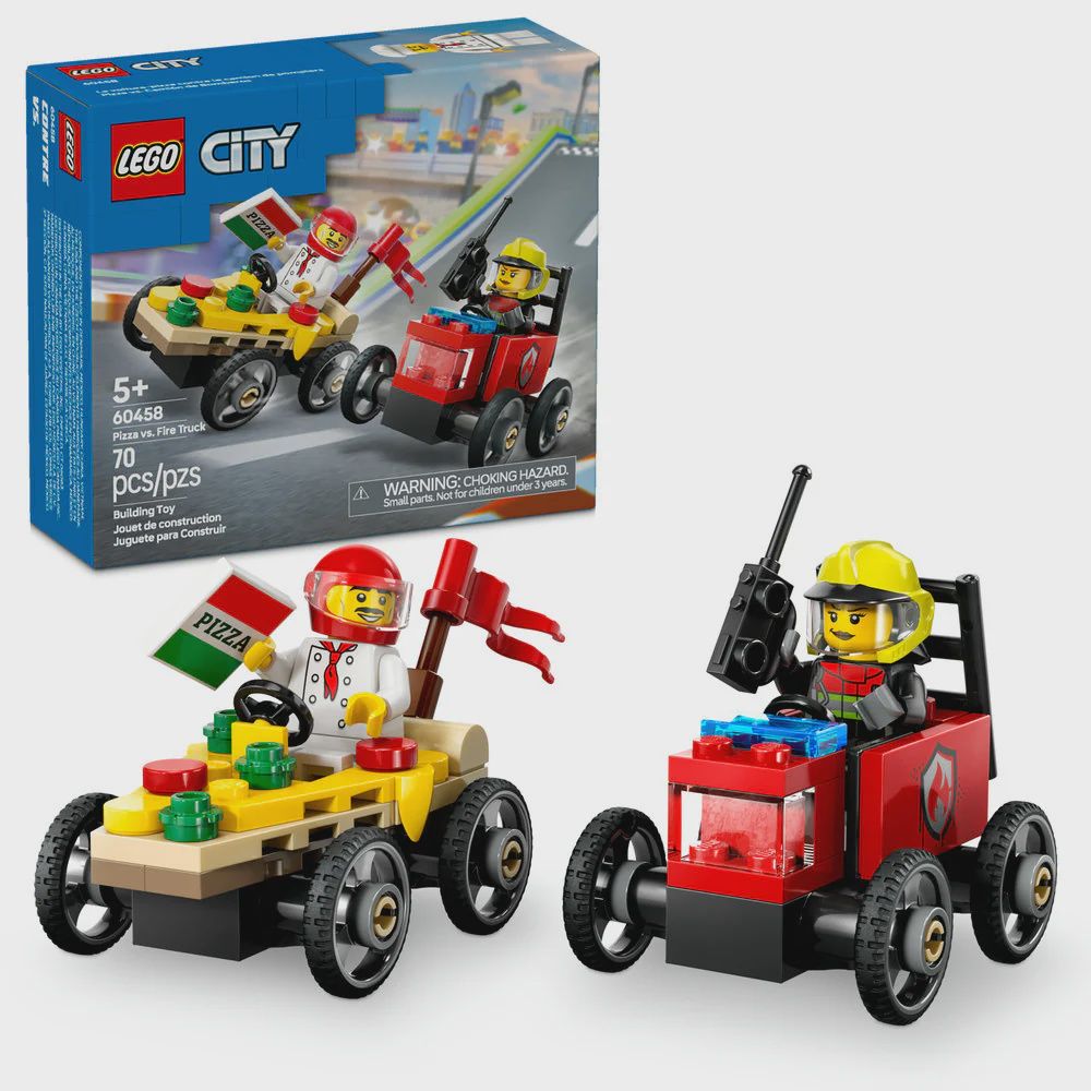 Pizza vs. Fire Truck Race Car Pack - 60458