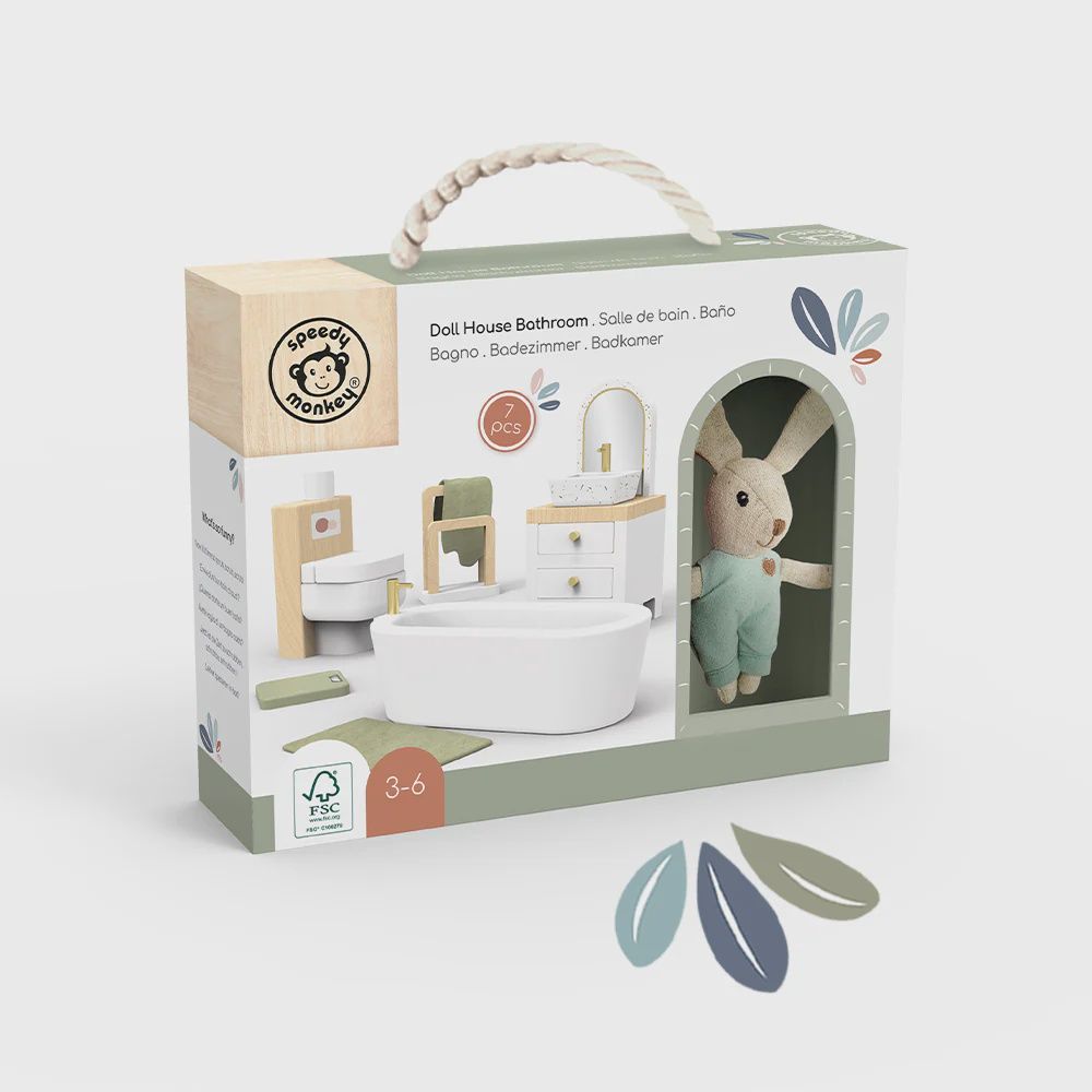 Speedy Monkey Doll House Bathroom Set