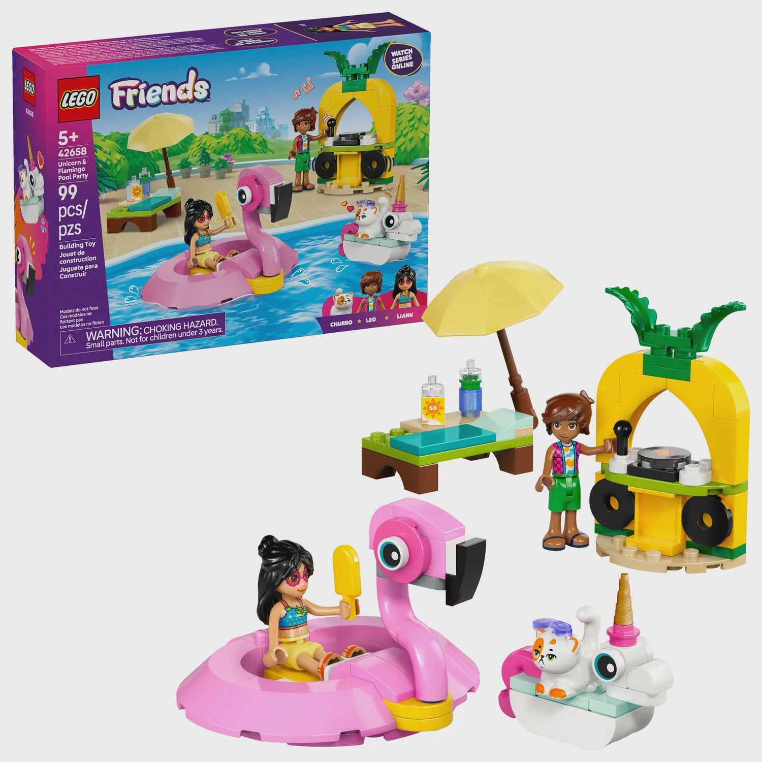 Unicorn &amp; Flamingo Pool Party CS PK 4 - 42658