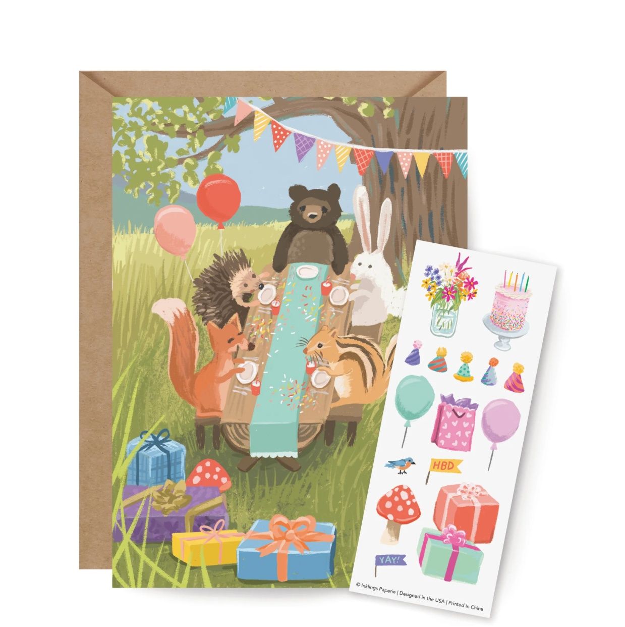 Sticker Scene Card - Woodland Party - GCS009