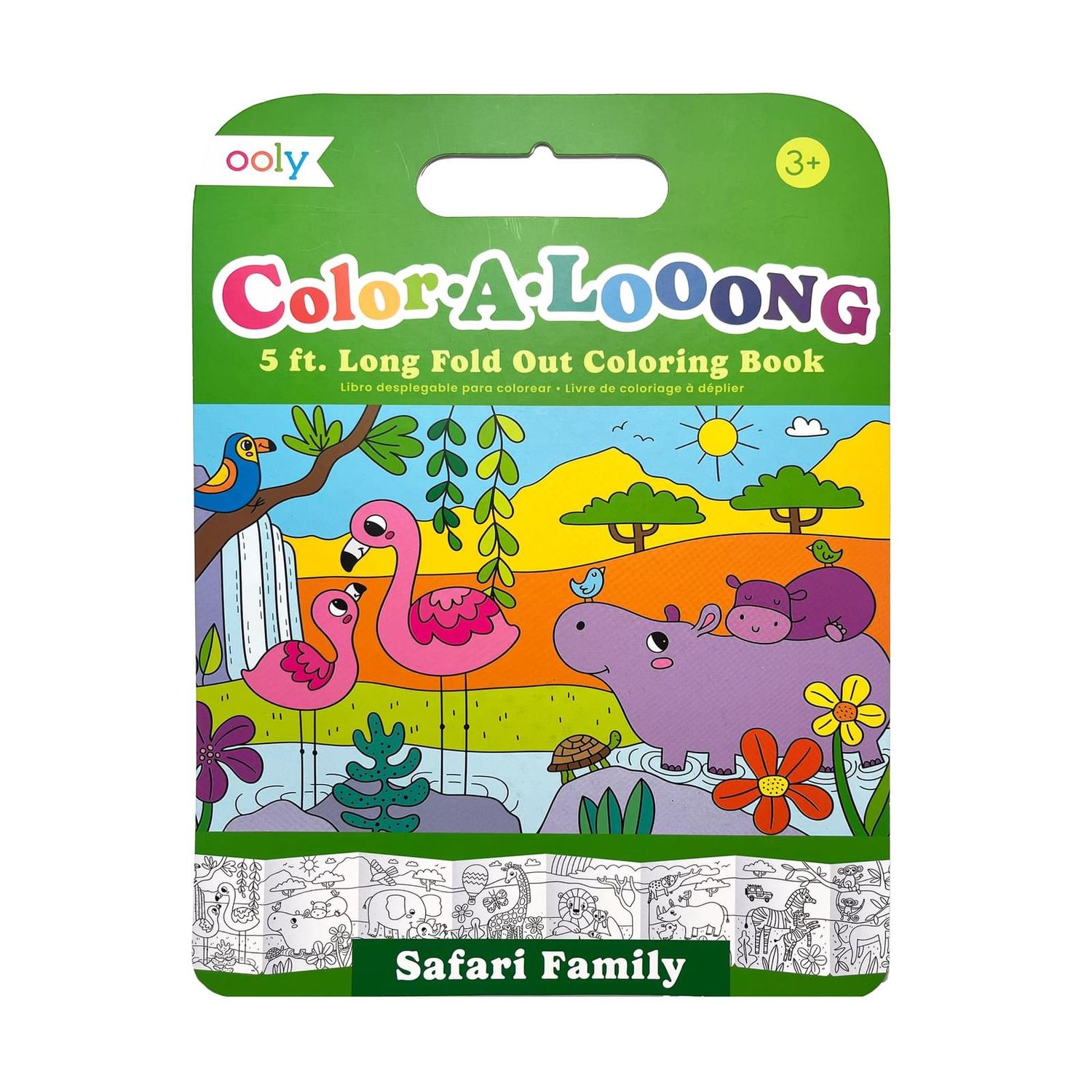 OOLY-Color-A-Loong Fold Out Coloring Book Safari