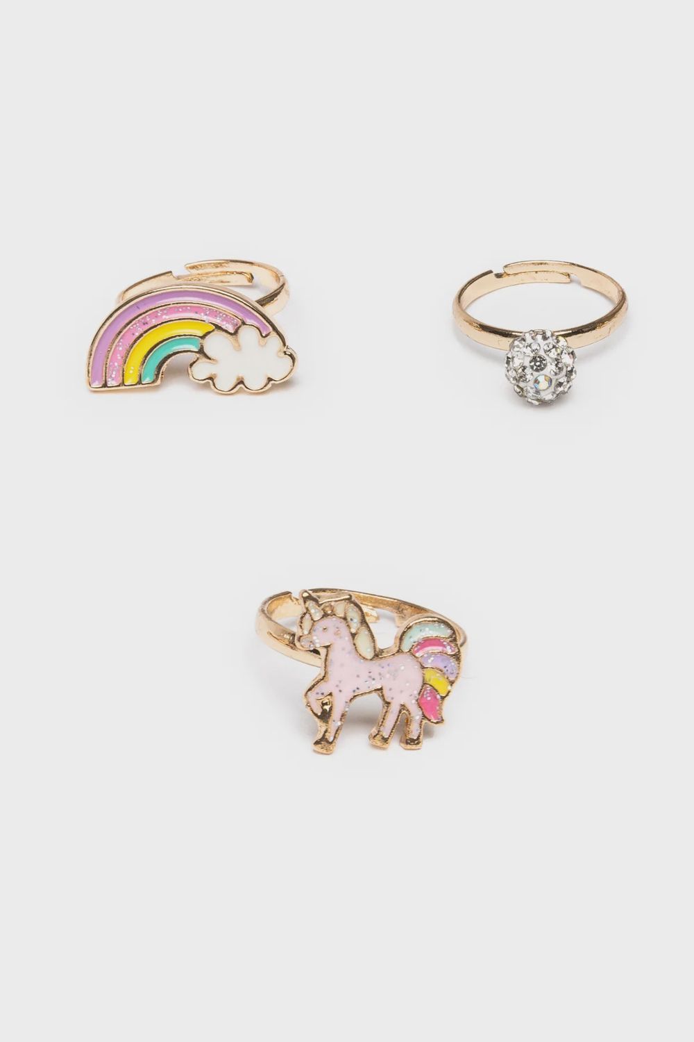Boutique Unicorn Rainbow Rings 3pc #90207