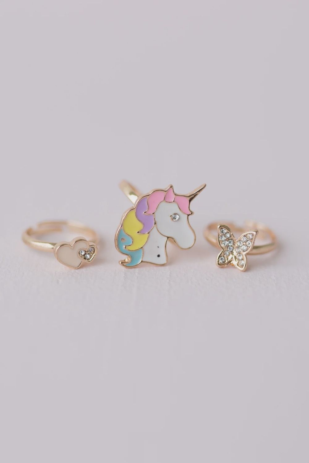 Boutique Butterfly &amp; Unicorn Ring Set #90205