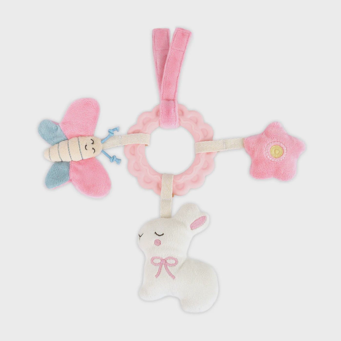 BUNNY &amp; FRIENDS RING ACTIVITY TOY / PINK - TE1002