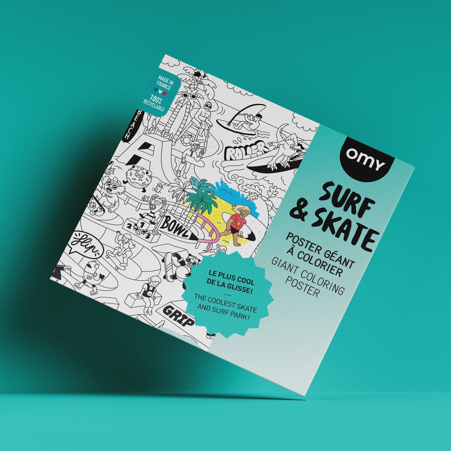 OMY-Skate &amp; Surf Giant Coloring Poster
