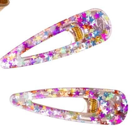 Boutique Gel Sparkle Hairclips 2pc #90818