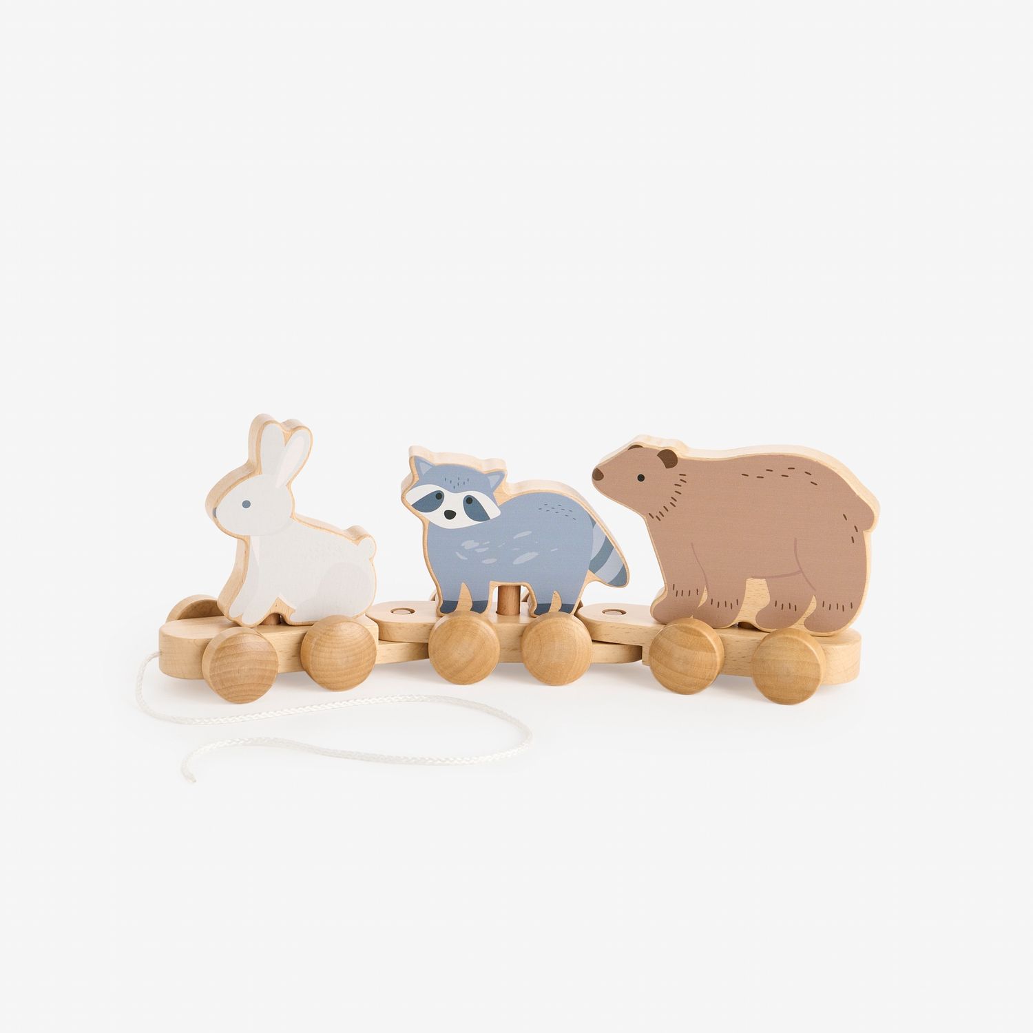Elegant Baby- Wooden Forest Animal Pull Toy-25514