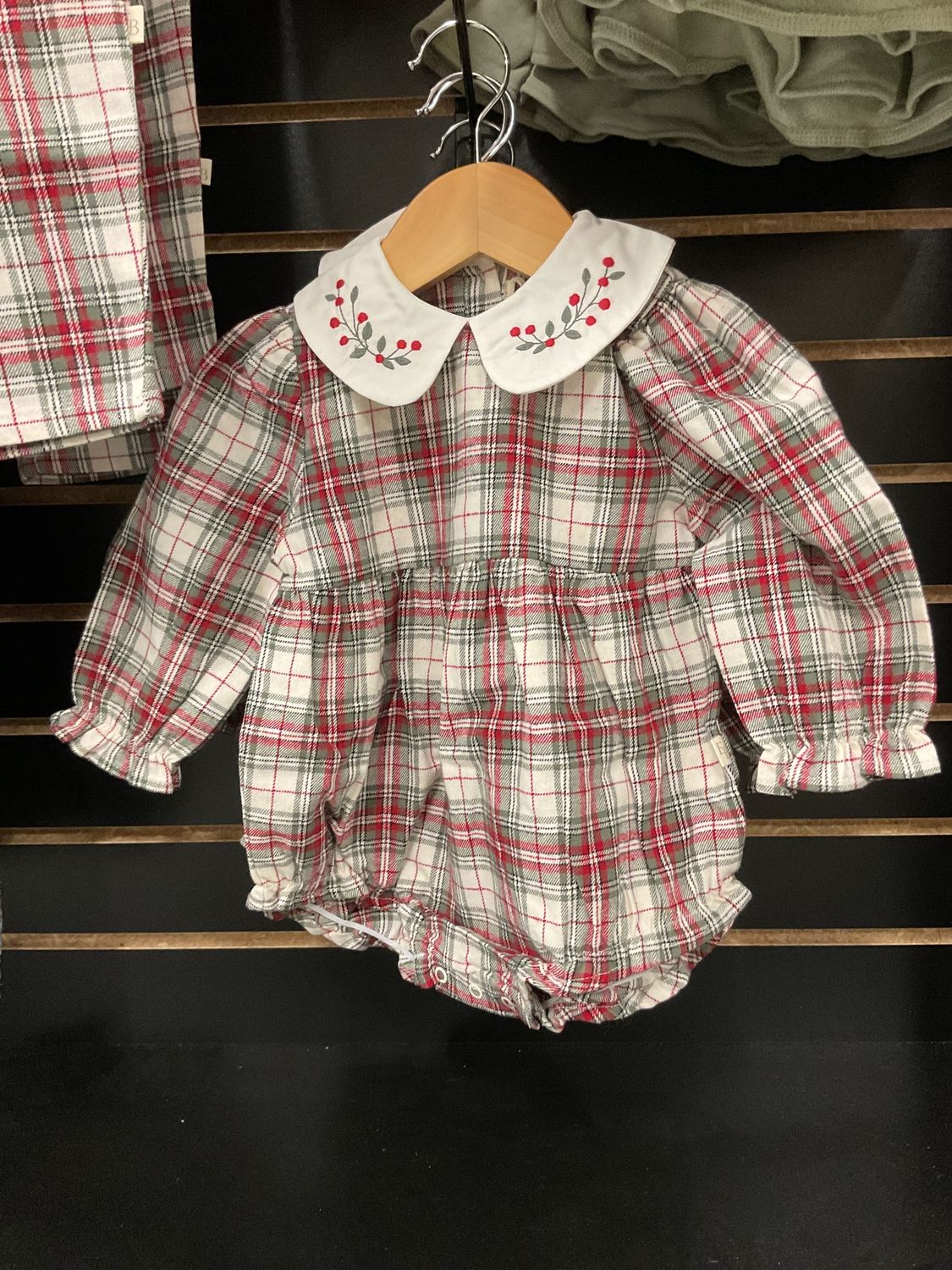 Elegant Baby-Christmas Plaid Long Sleeve
