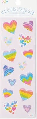 Stickiville skinny stickers rainbow hearts #120-133
