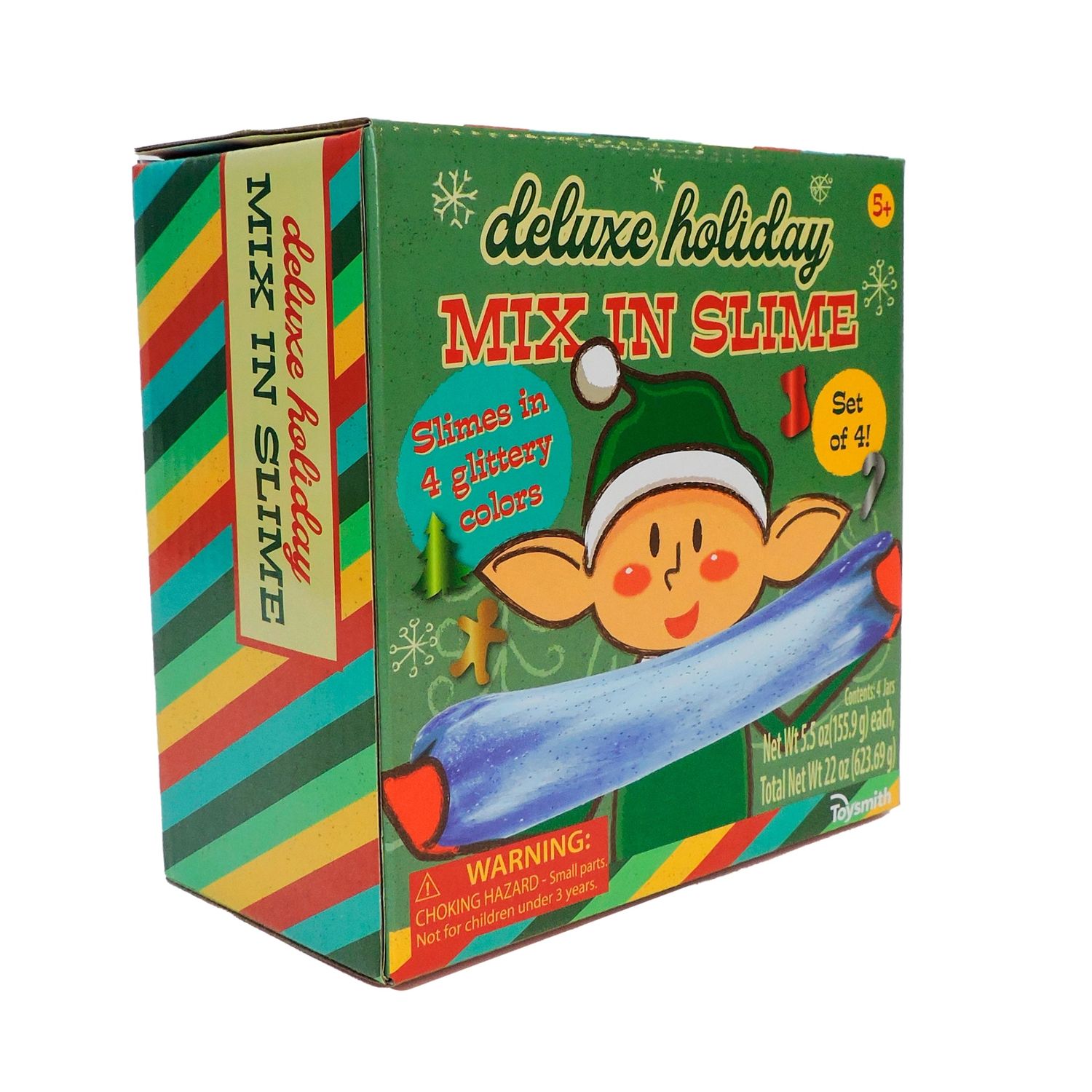 Toysmith- Holiday  Mix In Slime Set of 4