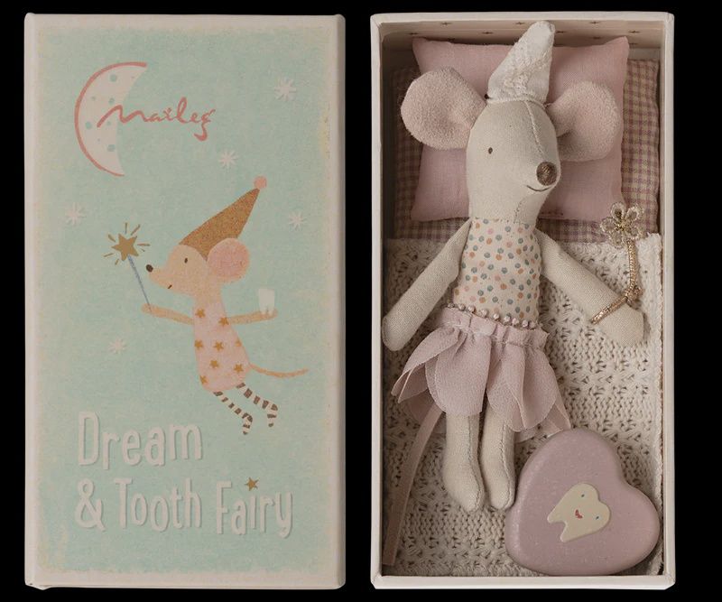 Maileg - Tooth Fairy Mouse, Little Sis in Matchbox #17-4104-00