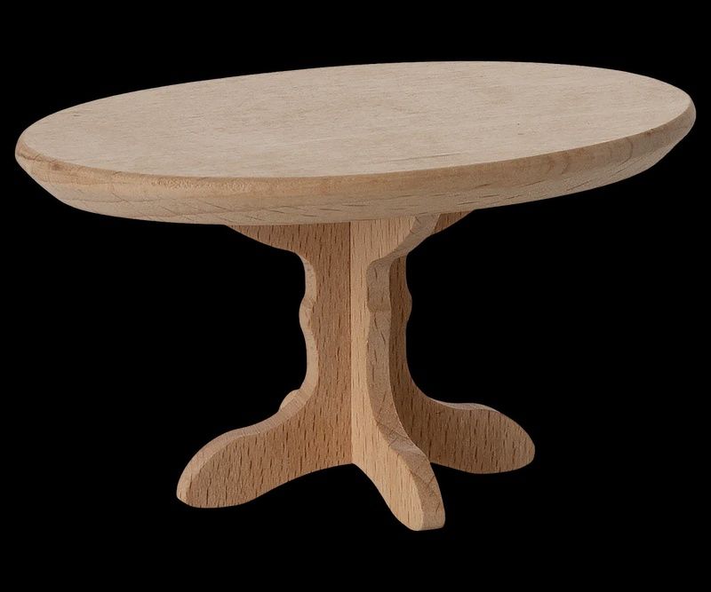 Maileg - Oval Coffee Table, Mouse, Nature #11-5006-00