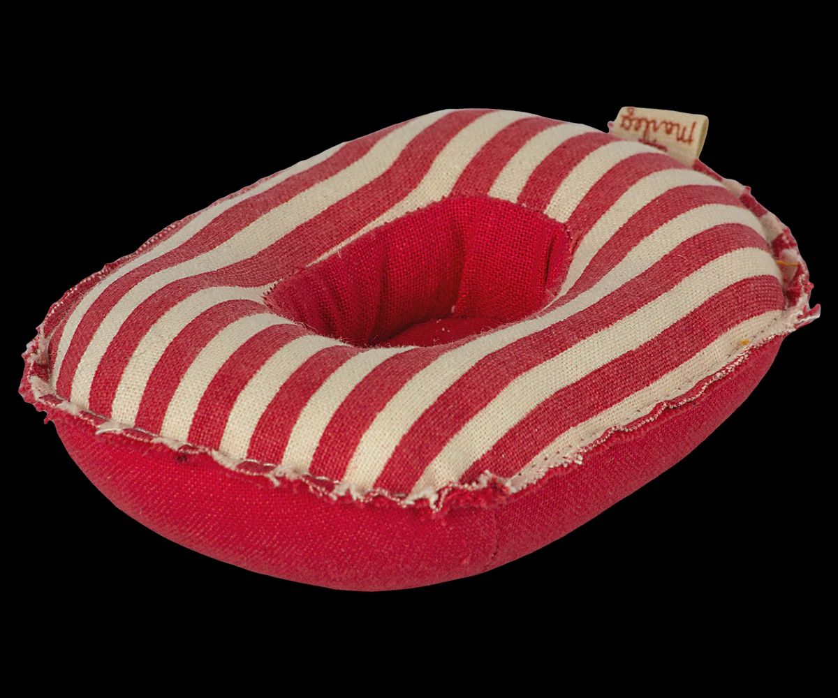 Maileg - rubber boat, small mouse – red stripe