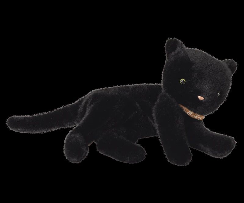 Maileg - sleeping kitten, plush, medium, black