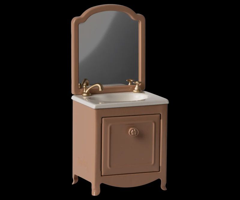 Maileg - sink dresser, mouse – dark powder