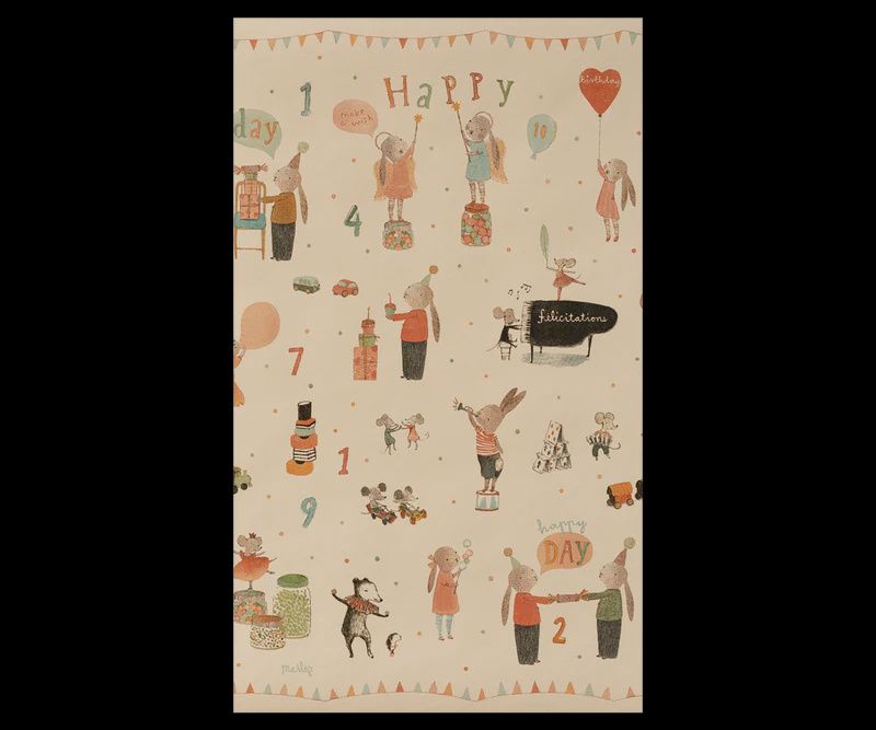 Maileg - Gift Wrap, 10m - Happy Day