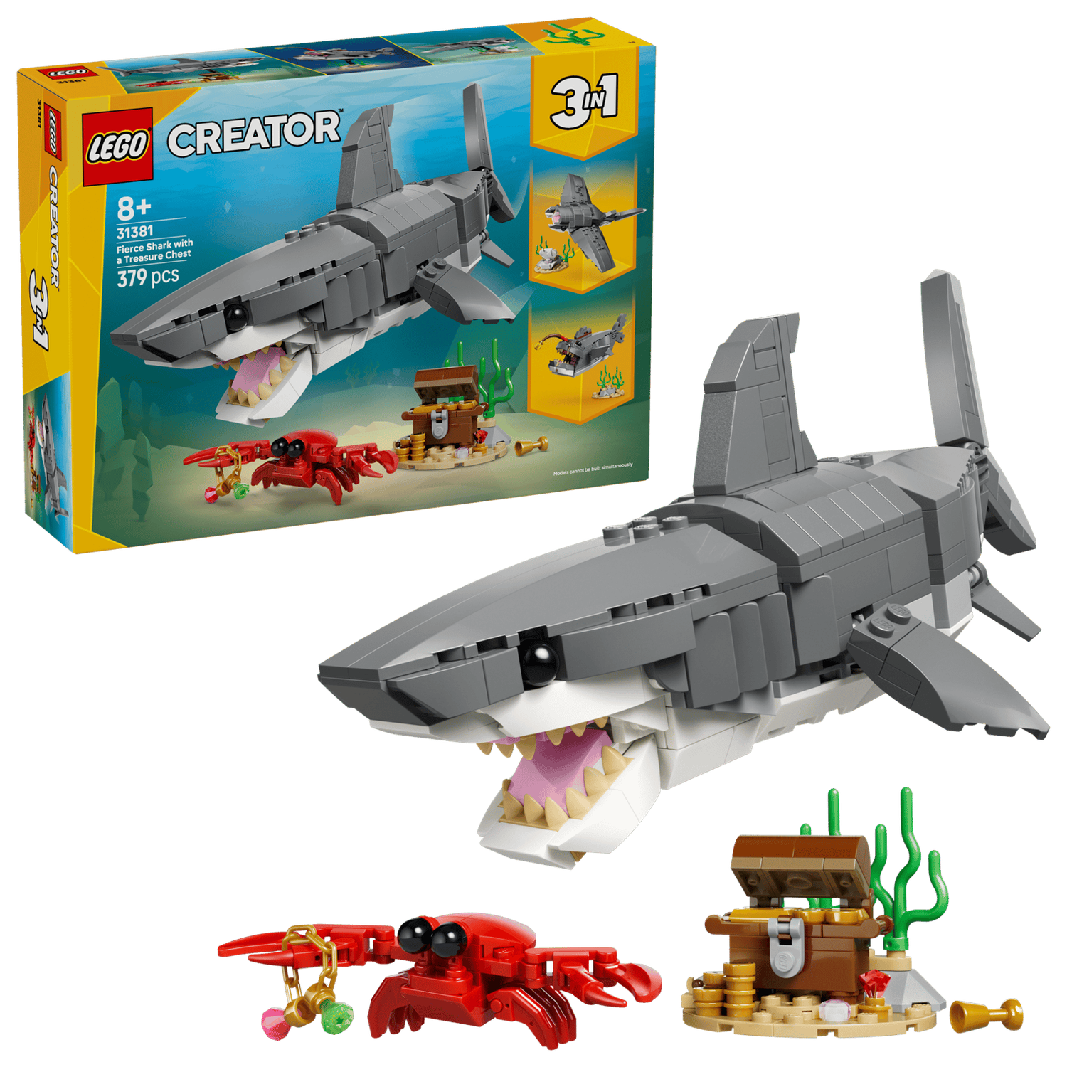 Fierce Shark With a Treasure Chest