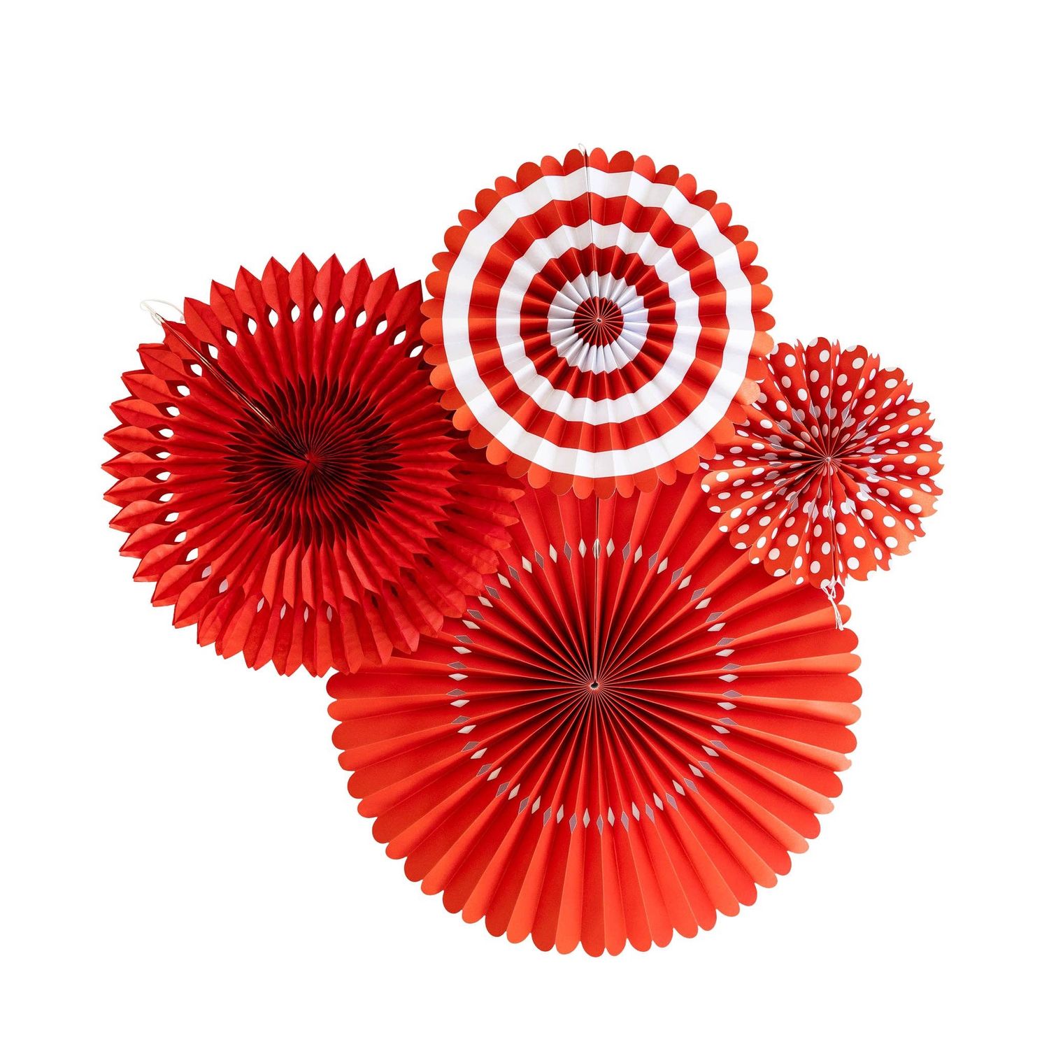 Faire - Red and White Party Fan Set #PLFN03