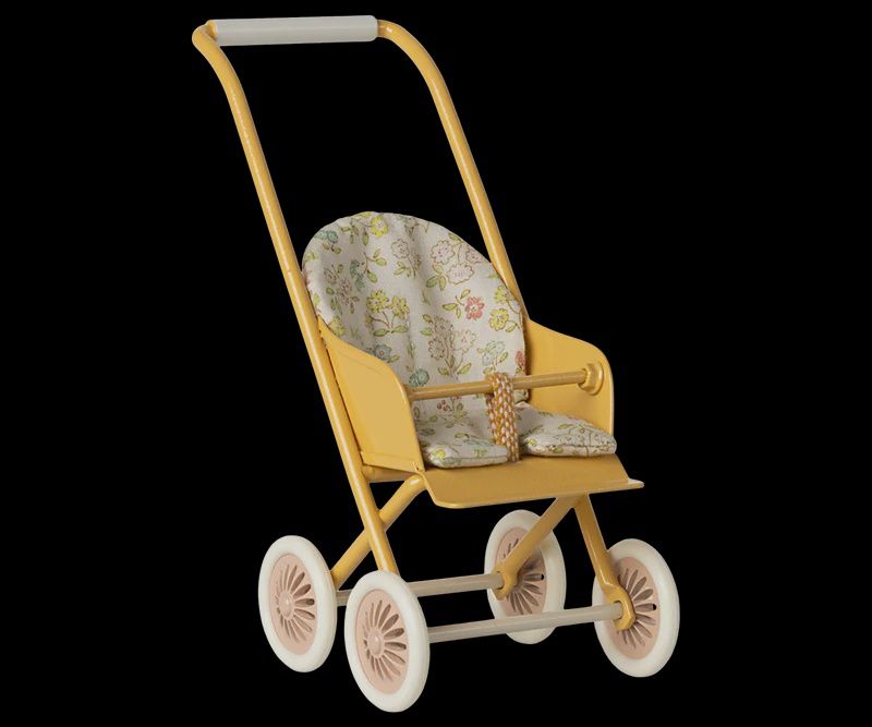 Maileg - Stroller, Micro - Yellow