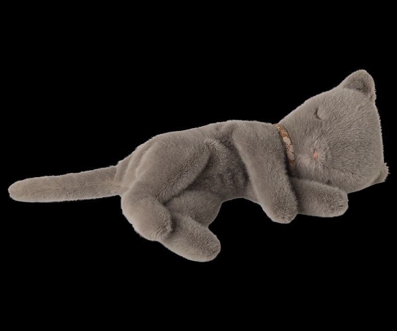 Maileg - sleeping kitten, plush, small, gray