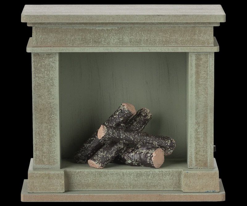 Maileg - fireplace, miniature, dusty green
