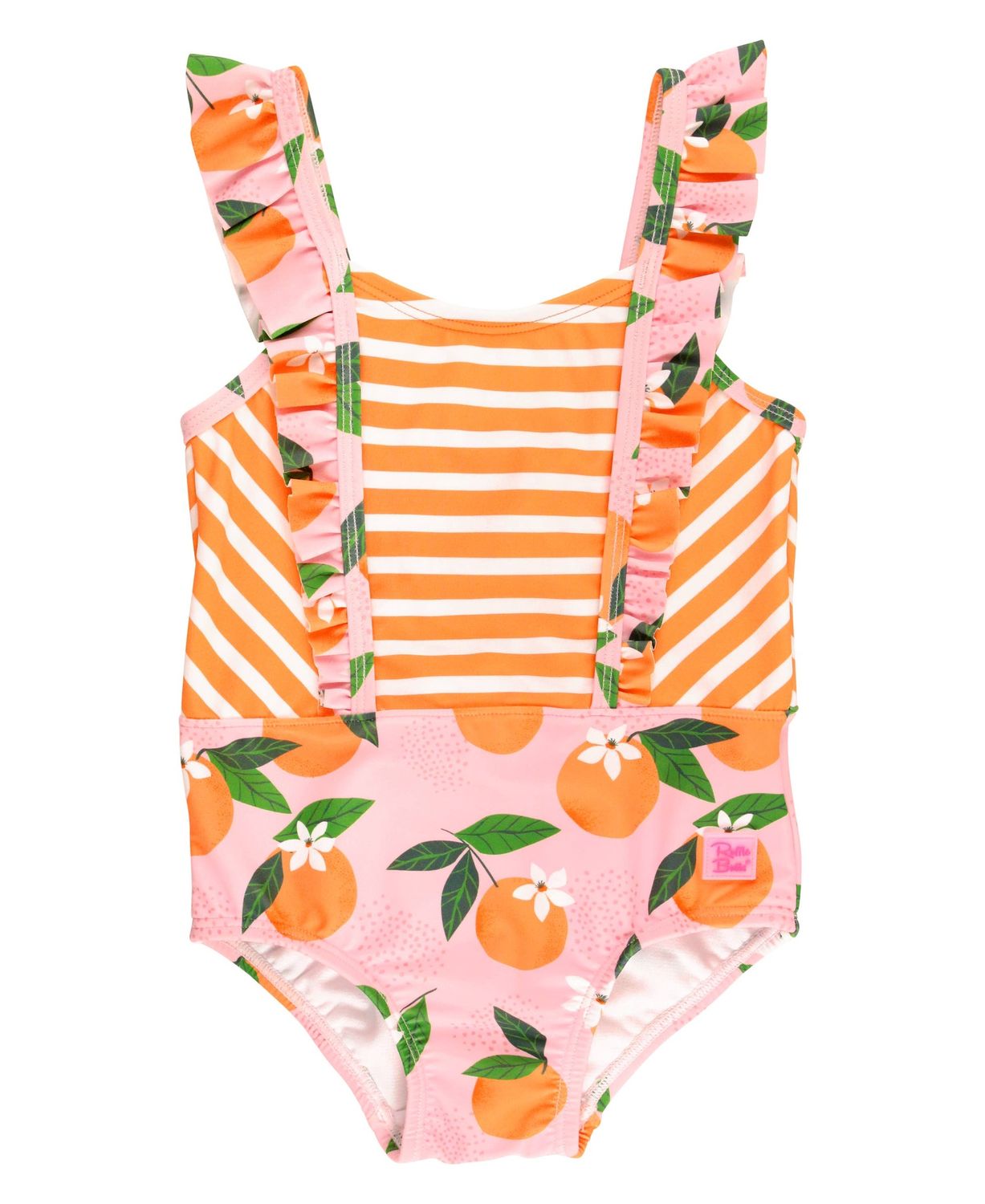 Girls Orange You The Sweetest Pinafore One Piece Swimsuit: Pink / 5