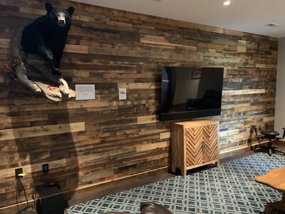 Brown/Grey Mix Reclaimed Wood Wall Treatment