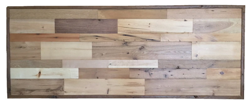 Center cut headboard with naily wood trim