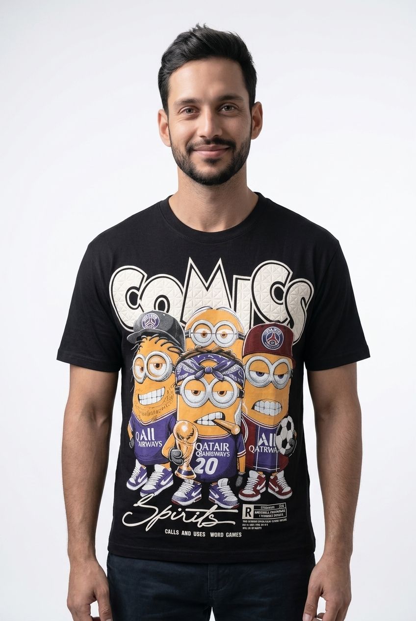 Camiseta Estampada Comics Estilo Urbano Único