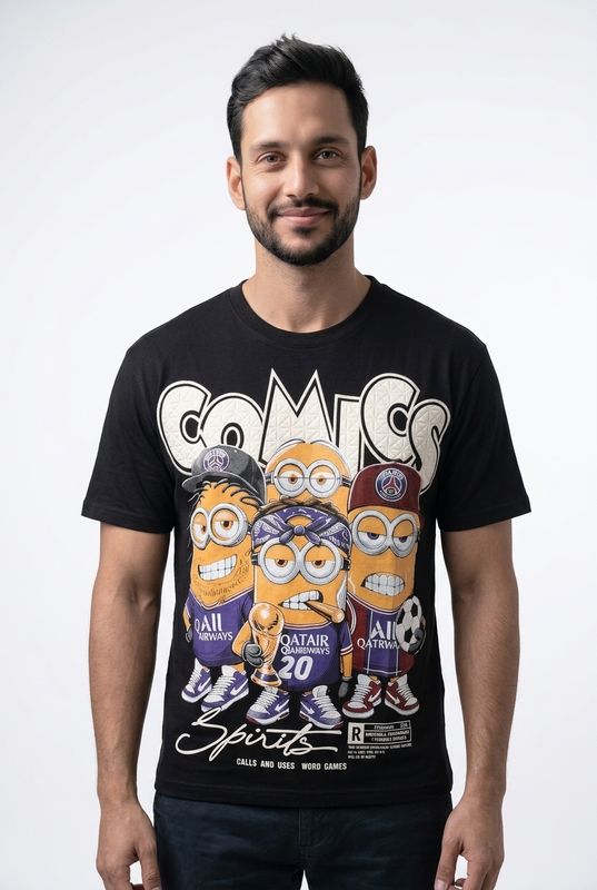 Camiseta Estampada Comics Estilo Urbano Único